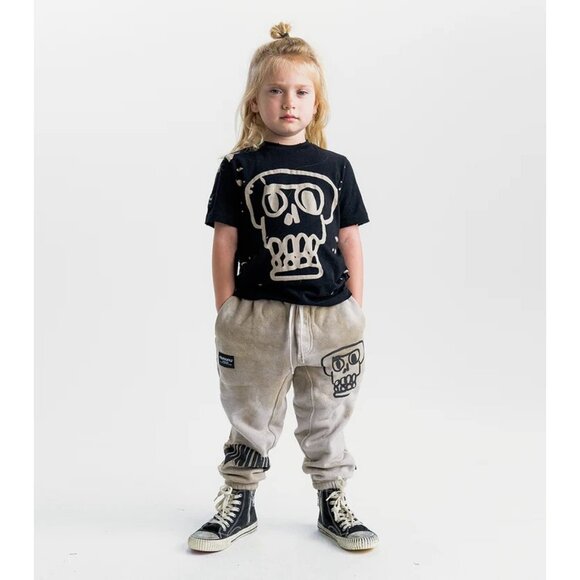 Nununu Kooky Skull Sweatpants in Cloudy White - Picture 2 of 5